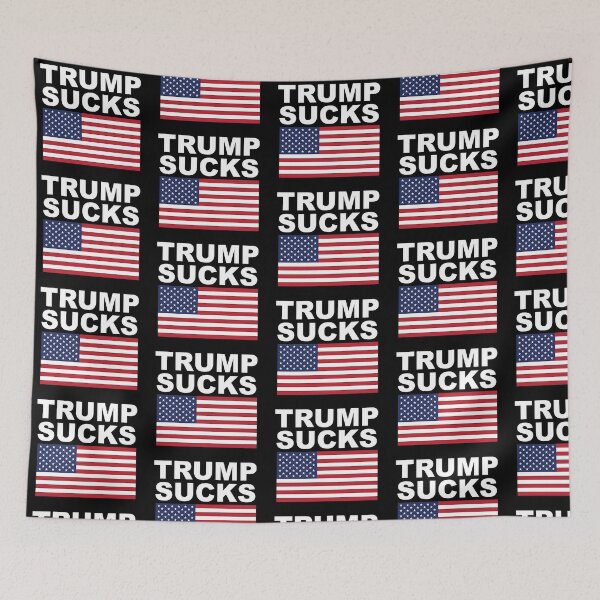 Item preview, Trump Sucks with Flag US Anti Trump Patriotic designed and sold by djkirei.