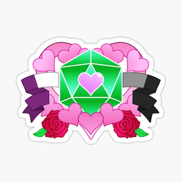 DiceHeart - Pride Month 2020 - ACE BANNER, BRIGHT GREEN DICE Sticker