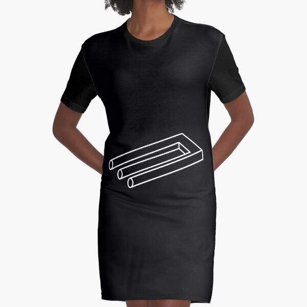Visual Illusion, Psychedelic Art Graphic T-Shirt Dress
