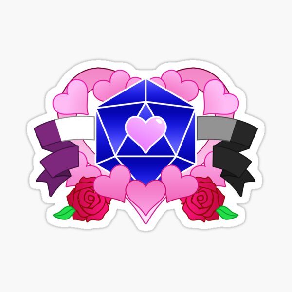 DiceHeart - Pride Month 2020 - ACE BANNER, DARK BLUE DICE Sticker