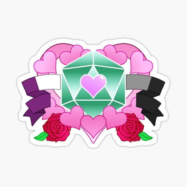 DiceHeart - Pride Month 2020 - ACE BANNER, GREEN DICE Sticker