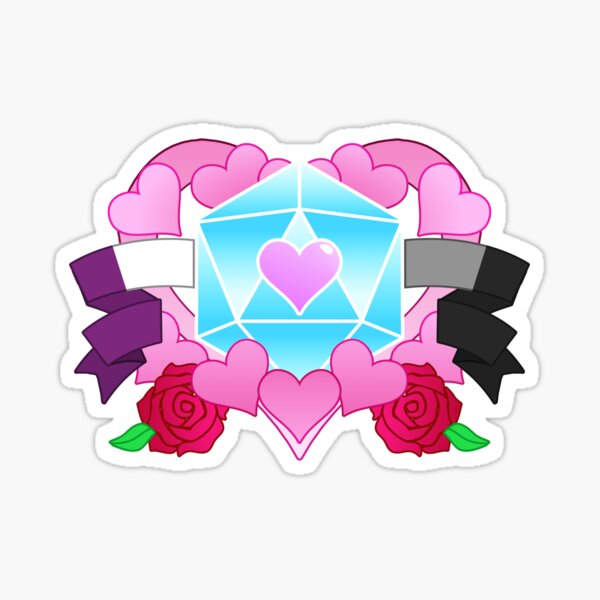 DiceHeart - Pride Month 2020 - ACE BANNER, LIGHT BLUE DICE Sticker