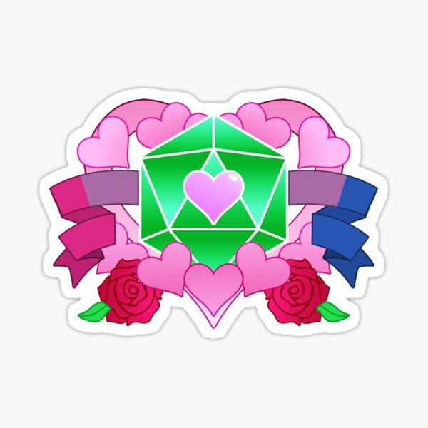 DiceHeart - Pride Month 2020 - BI BANNER, BRIGHT GREEN DICE Sticker