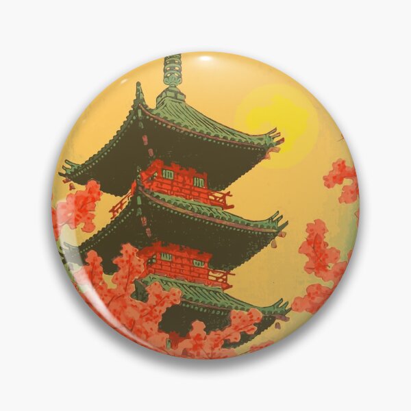 Item preview, Pagoda, Ueno Park in Spring Evening - Kasamatsu Shiro - Japanese Art designed and sold by tsubadesigns.