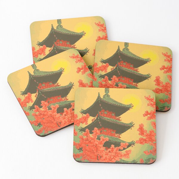 Item preview, Pagoda, Ueno Park in Spring Evening - Kasamatsu Shiro - Japanese Art designed and sold by tsubadesigns.