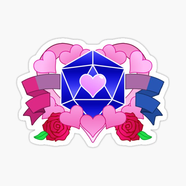 DiceHeart - Pride Month 2020 - BI BANNER, DARK BLUE DICE Sticker
