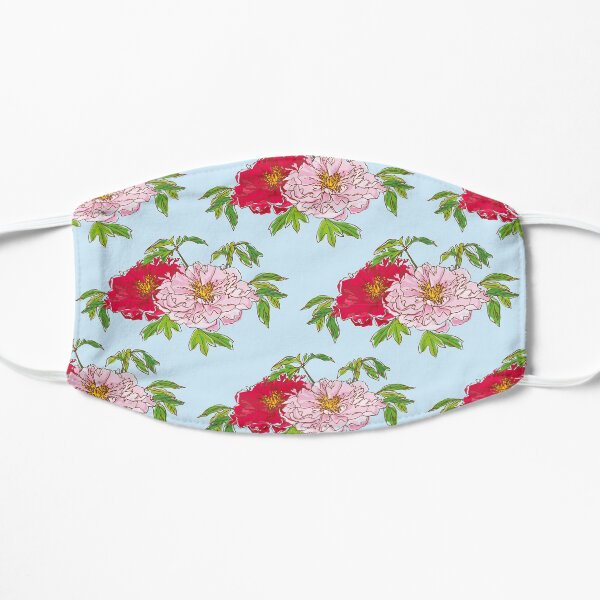 Japanese Pink and Red Peonies Mask