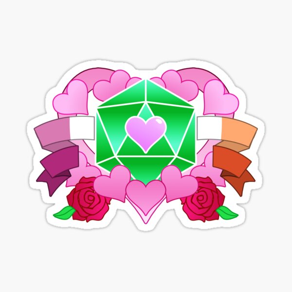 DiceHeart - Pride Month 2020 - LESBIAN BANNER, LIGHT GREEN DICE Sticker