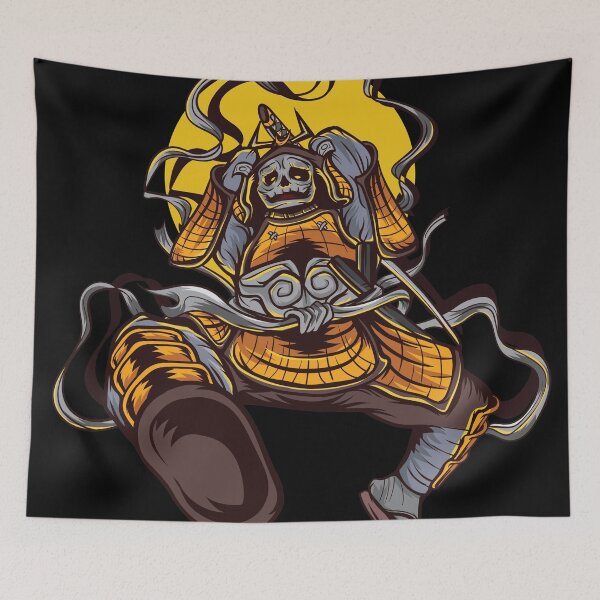 Item preview, Japanese samurai skull warrior  designed and sold by rangrafx.