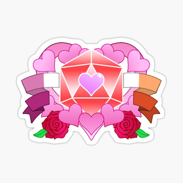 DiceHeart - Pride Month 2020 - LESBIAN BANNER, RED DICE Sticker
