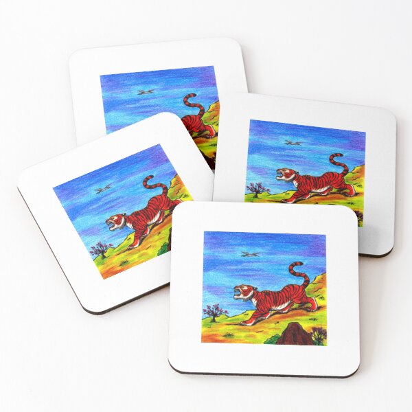 Item preview, Painting Illustration Tiger and flying bird in nature designed and sold by Jonah Augustin Gray.