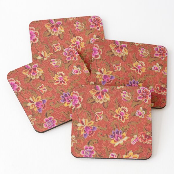 Item preview, Decorative Floral with Textured Rust Ground designed and sold by Leslie Rogers Todder.