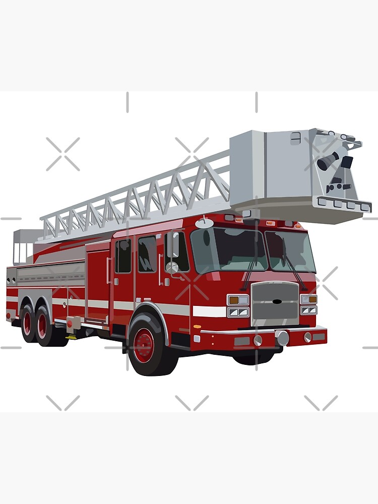 Fire Engine Truck with Ladder Art Print for Sale by K Barrett