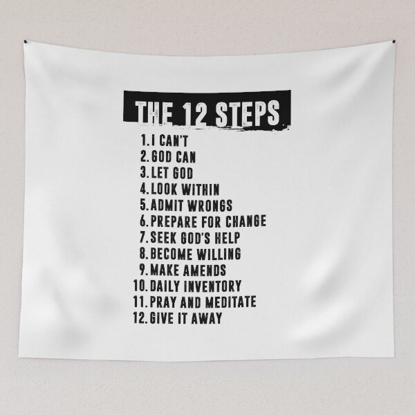 Item preview, The Twelve (12) Steps Minimal Simple Art - AA, NA, OPA - Addiction Recovery Gift Print - Mental Health Sober Decor designed and sold by Healthy Mind Art.