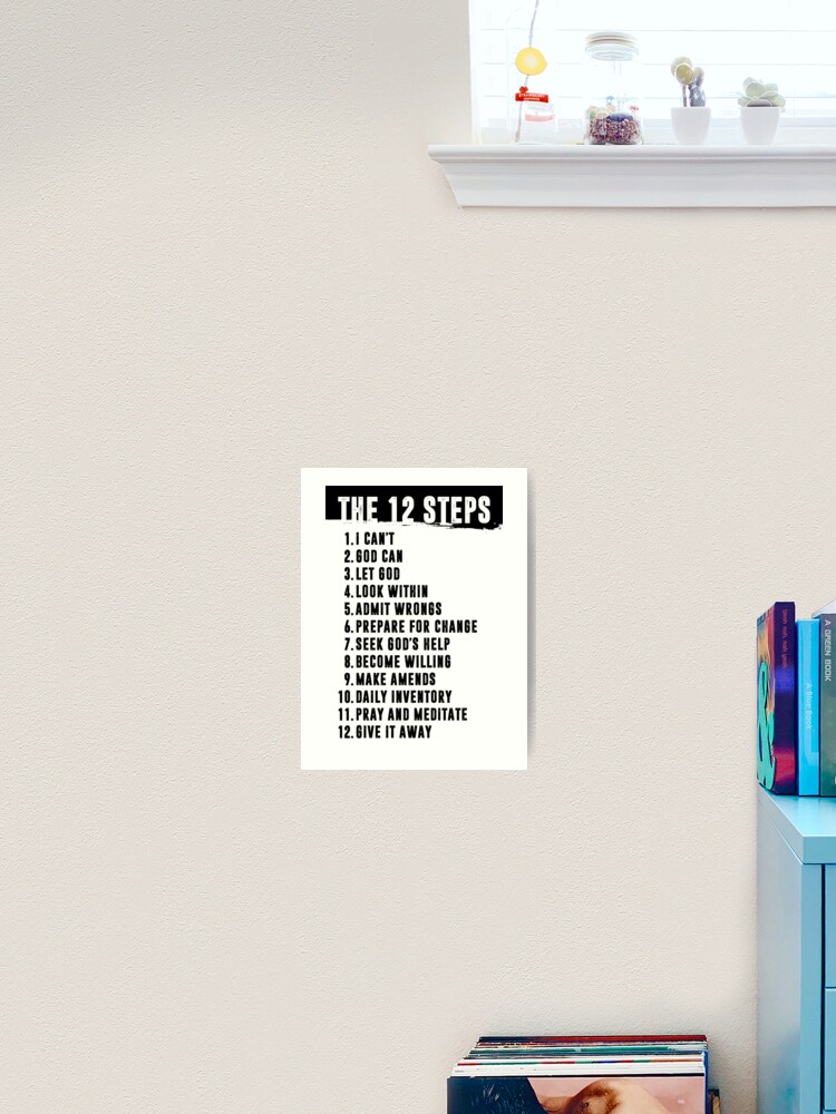 the-twelve-12-steps-minimal-simple-art-aa-na-opa-addiction-recovery-gift-print-mental-health-sober-decor-art-print-for-sale-by-therapyposters-redbubble for Free Printable 12 Step Recovery Cards The Twelve (12) Steps Minimal Simple Art - AA, NA, OPA - Addiction Recovery Gift Print - Mental Health Sober Decor