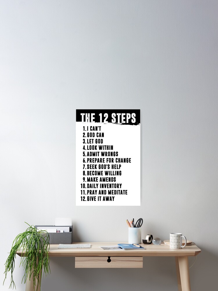 the-twelve-12-steps-minimal-simple-art-aa-na-opa-addiction-recovery-gift-print-mental-health-sober-decor-poster-for-sale-by-therapyposters-redbubble