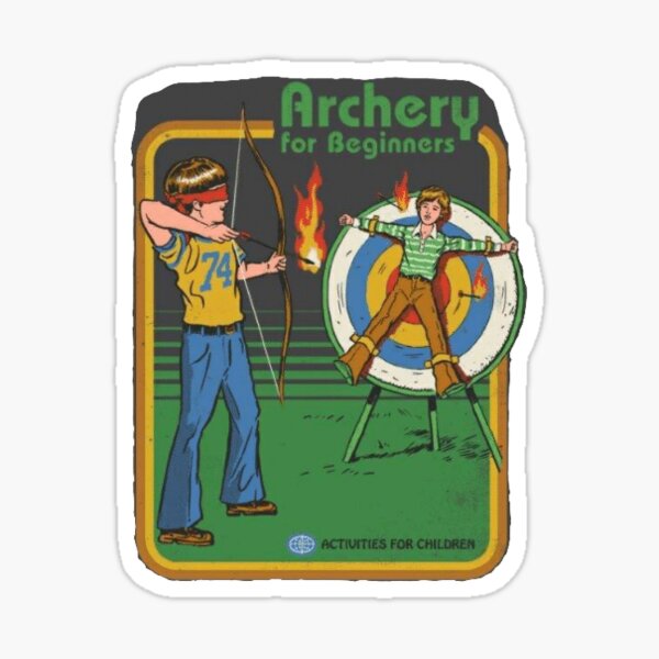 Archery For Beginners Stickers Redbubble - how to find the secrect bow in archery sim roblox