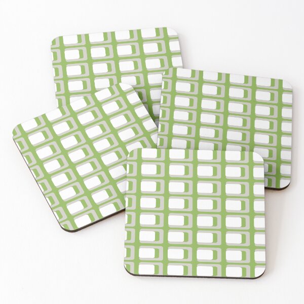 Item preview, BIG FUNKY RETRO GREENERY SQUARES - WITH LIGHT GREEN AND WHITE -BY OZCUSHIONSTOO designed and sold by ozcushionstoo.