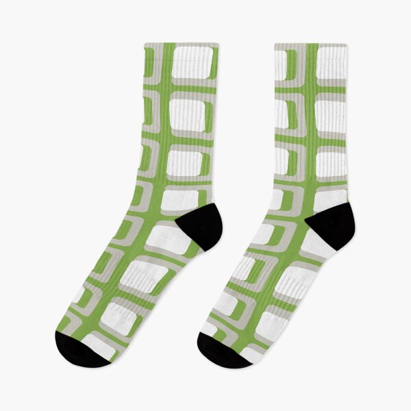 Item preview, BIG FUNKY RETRO GREENERY SQUARES - WITH LIGHT GREEN AND WHITE -BY OZCUSHIONSTOO designed and sold by ozcushionstoo.