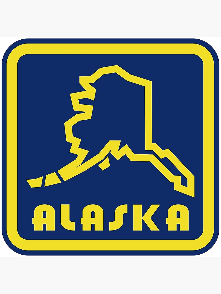 Discover Retro Alaska Badge Premium Matte Vertical Poster