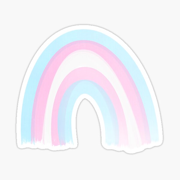Transgender Pride Flag Rainbow LGBT+ Trans Pink and Blue and White Sticker