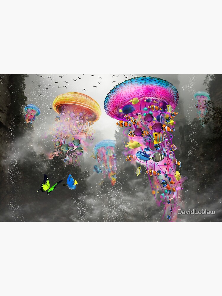 Electric Jellyfish in Misty Mountains by DavidLoblaw