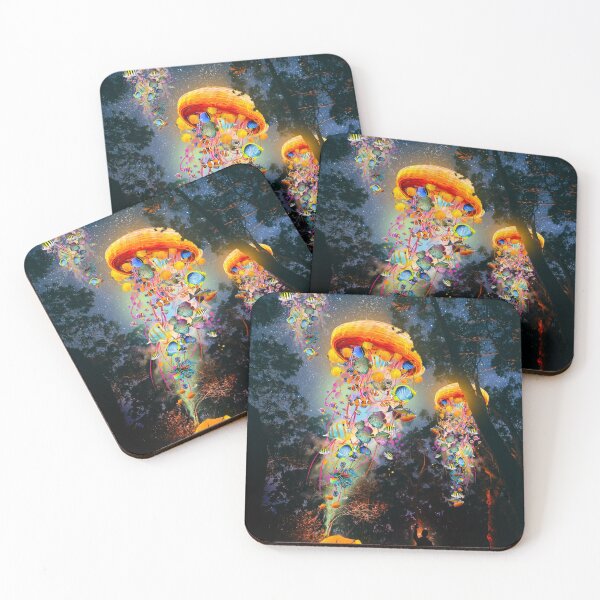 Item preview, Electric Jellyfish Visiting Campers designed and sold by DavidLoblaw.