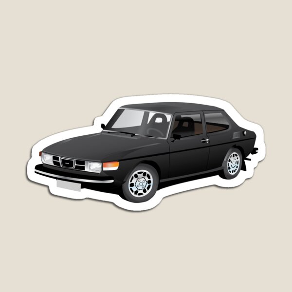 SAAB 99 illustration black Magnet