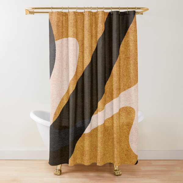 ABSTRACT ALPHABET / Script U Shower Curtain