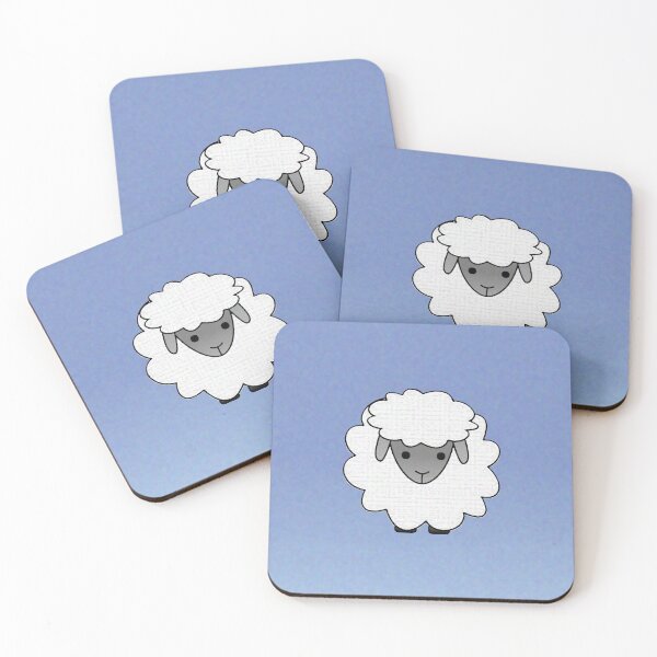Item preview, Cute Fluffy Sheep Blue Background designed and sold by Hedgie Designs.