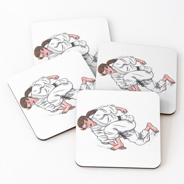 Item preview, watercolor painting karate woman leaping kicking designed and sold by Jonah Augustin Gray.