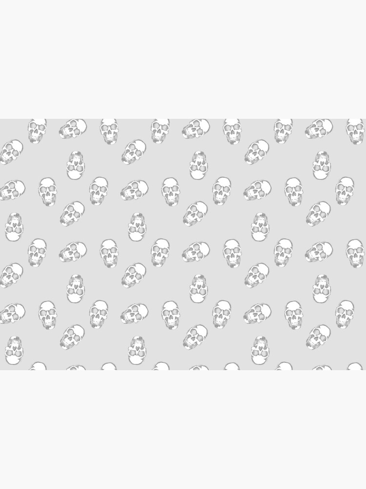 White Human Skulls on Grey Pattern by RootSquare