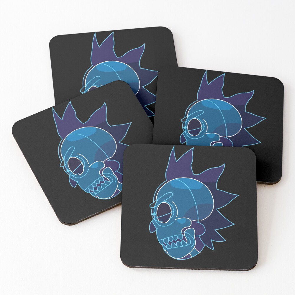 Rick Sanchez head X-Ray from Rick and Morty ™ Coasters (Set of 4)