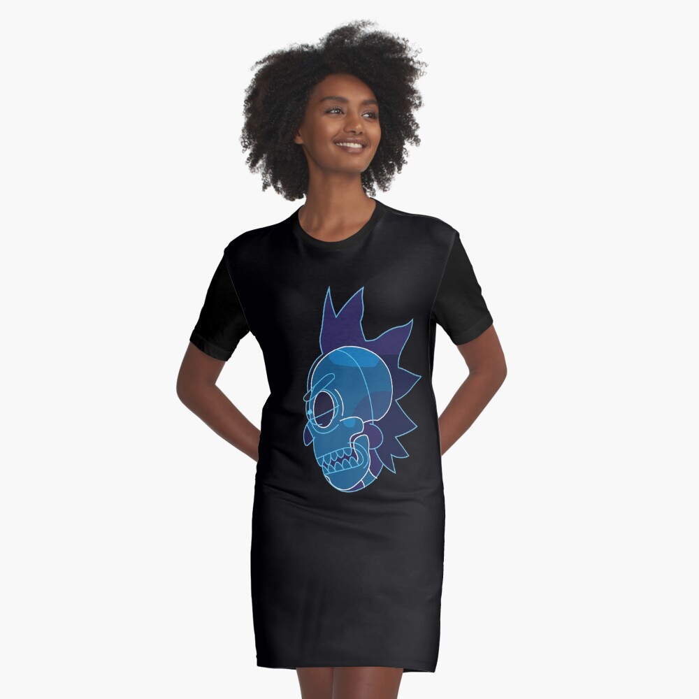 Rick Sanchez head X-Ray from Rick and Morty ™ Graphic T-Shirt Dress