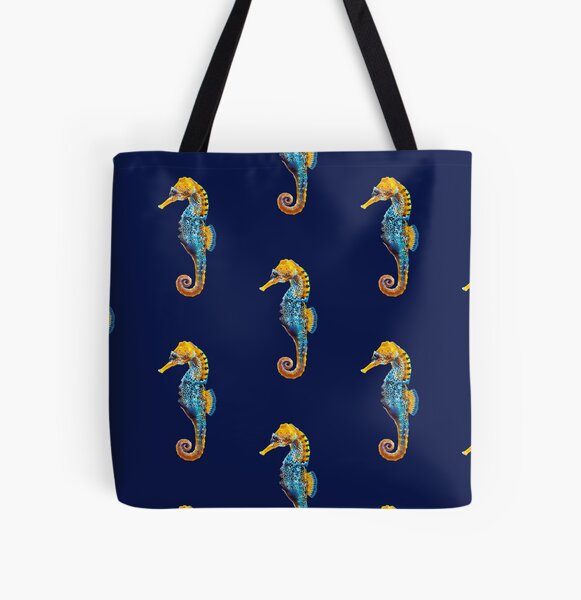 Seahorse All Over Print Tote Bag