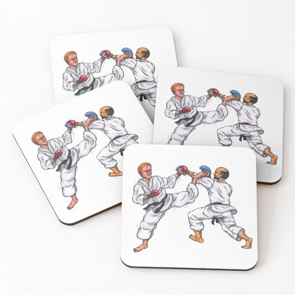Item preview, watercolor painting karate men fighting in tournament designed and sold by Jonah Augustin Gray.