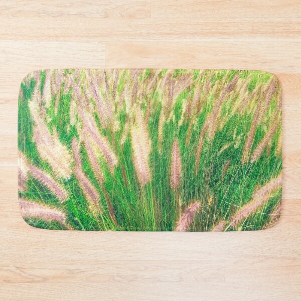 Item preview, closeup green grass field texture abstract with grass flowers designed and sold by Mrvell.