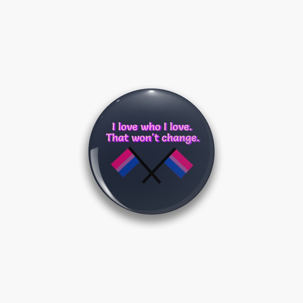 I Love Who I Love - Bisexual Flag Design Pin