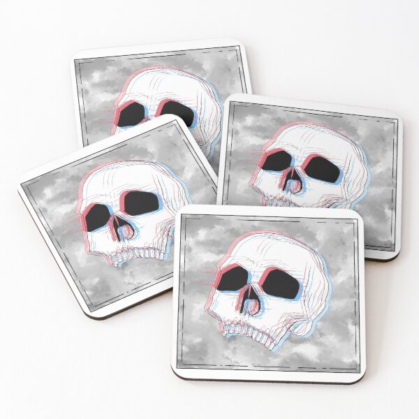 Item preview, Glitching Skull (Grey-Toned Background) designed and sold by beanmeme.