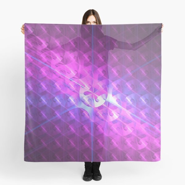 Shiny Purple Buttons | Future Art Fashion Scarf