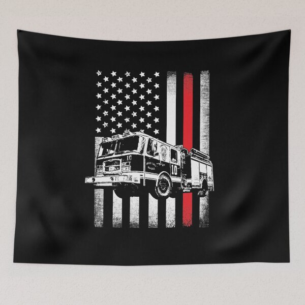 Item preview, Fireman American Flag Thin Red Line designed and sold by Captain Mood.