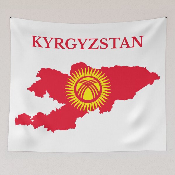 Item preview, Kyrgyzstan flag map designed and sold by marosharaf.