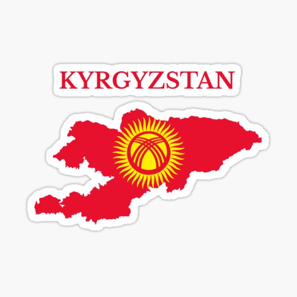 Kyrgyzstan flag map Sticker