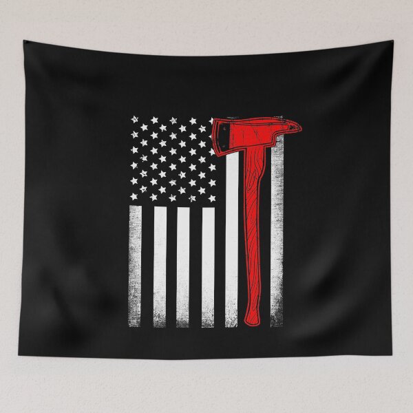 Item preview, Firefighter American Flag Axe Thin Red Line designed and sold by Captain Mood.