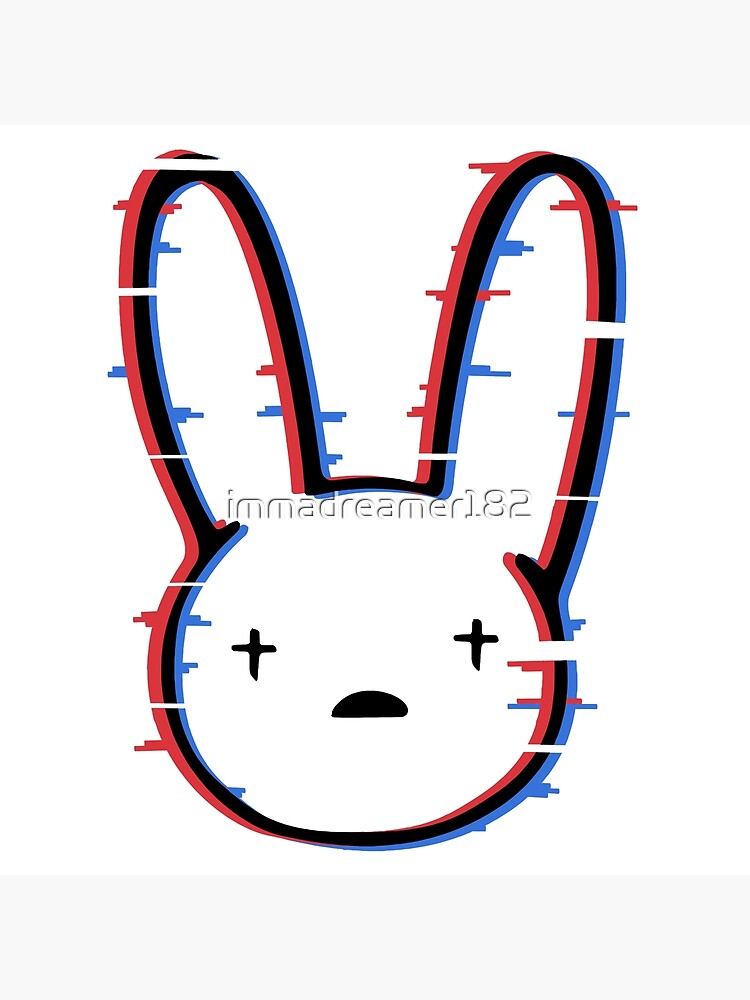 Bad Bunny Logo Glitch Greeting Card By Immadreamer182 Redbubble