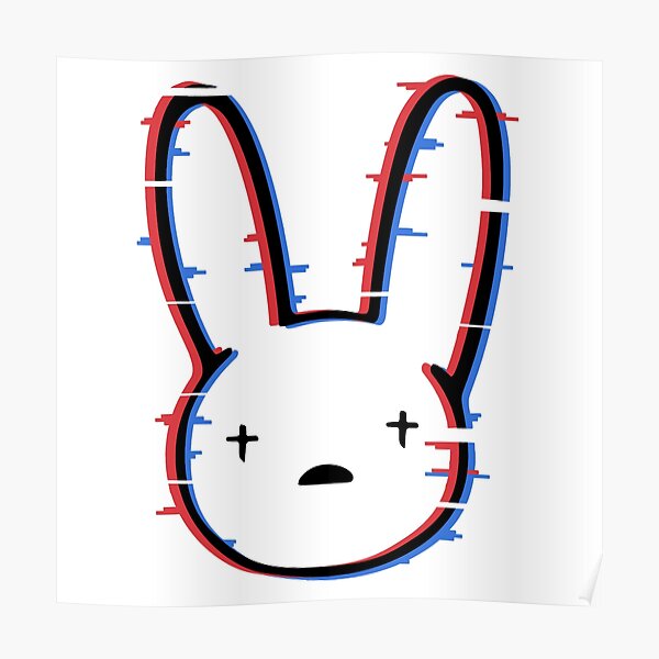 Bad Bunny Logo Glitch Póster