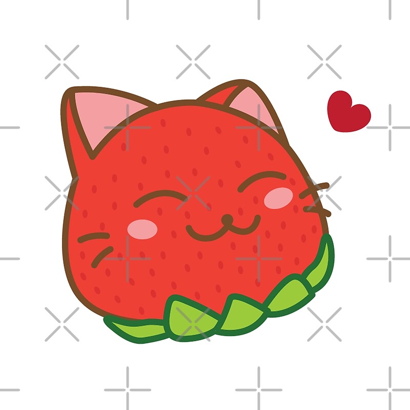 "KAWAII STRAWBERRY CAT" by RichPaulo Redbubble