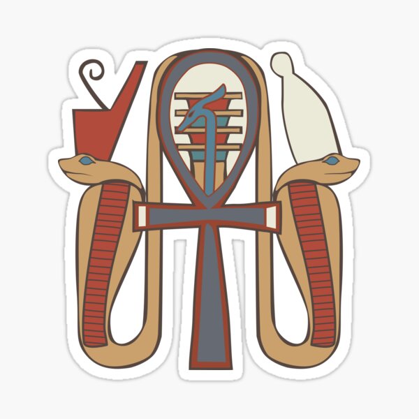 Ankh, Djed and Was Amulet Sticker