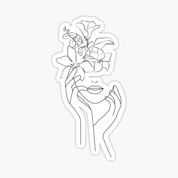 Minimalist Boobs Line Art - Funny Boobs | Sticker