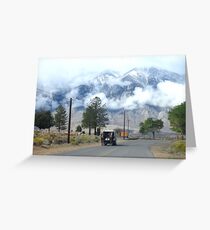 Traveling a Road With Power Lines Greeting Card